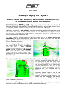 A New Packaging for Zagorka