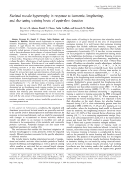 Skeletal Muscle Hypertrophy in Response to Isometric, Lengthening, and Shortening Training Bouts of Equivalent Duration