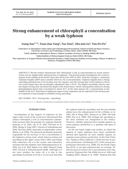 Strong Enhancement of Chlorophyll a Concentration by a Weak Typhoon