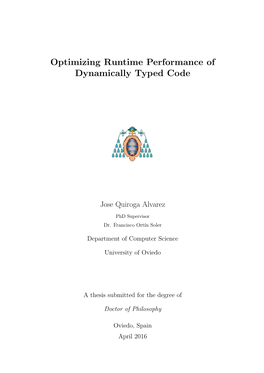 Optimizing Runtime Performance of Dynamically Typed Code