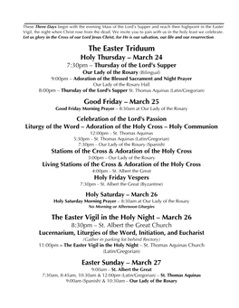 The Easter Triduum