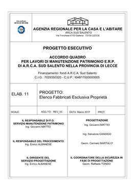 Progetto Esecutivo