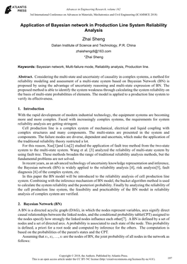 Application of Bayesian Network in Production Line System Reliability Analysis