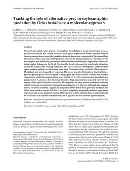 Tracking the Role of Alternative Prey in Soybean Aphid Predation