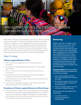 Prevalence of Violence Against Women Among Peruvian Ethnic Groups