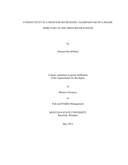 Connectivity in a Montane River Basin: Salmonid Use of a Major