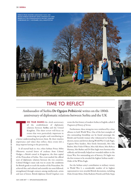 TIME to REFLECT Ambassador of Serbia Dr Ognjen Pribićević Writes on the 180Th Anniversary of Diplomatic Relations Between Serbia and the UK