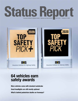 IIHS Status Report Newsletter, Vol. 55, No. 1, February 13, 2020