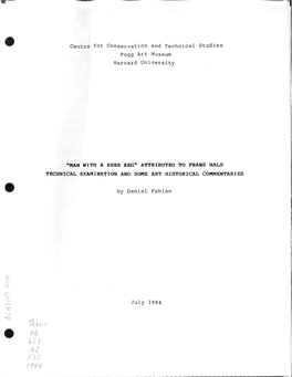 "MAN with a BEER KEG" ATTRIBUTED to FRANS HALS TECHNICAL EXAMINATION and SOME ART HISTORICAL COMMENTARIES • by Daniel Fabian