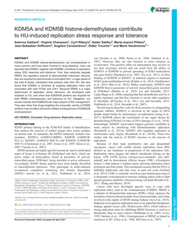 KDM5A and KDM5B Histone-Demethylases Contribute To