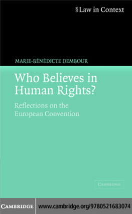 Who Believes in Human Rights? Reflections on the European Convention