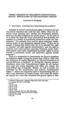 Three Concepts of Children's Constitutional Rights: Reflections on the Enjoyment Theory