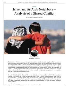 Israel and Its Arab Neighbors – Analysis of a Shared Conﬂictthe Warﬁghter Journal | the Warﬁghter Journal