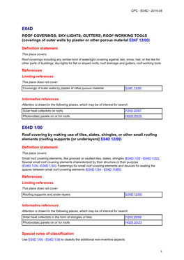 ROOF COVERINGS; SKY-LIGHTS; GUTTERS; ROOF-WORKING TOOLS (Coverings of Outer Walls by Plaster Or Other Porous Material E04F 13/00)