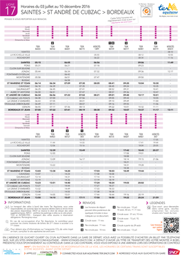 SAINTES &gt; ST ANDRÉ DE CUBZAC &gt; BORDEAUX