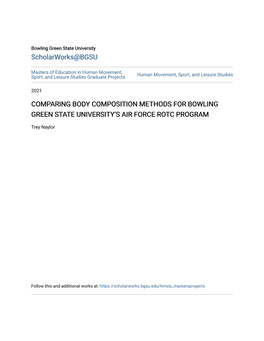 Comparing Body Composition Methods for Bowling Green State University's