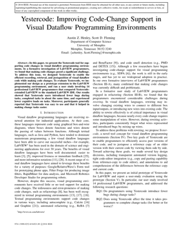 Yestercode: Improving Code-Change Support in Visual Dataflow