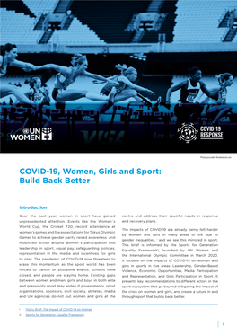 COVID-19, Women, Girls and Sport: Build Back Better