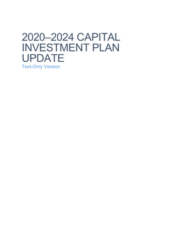 2020–2024 CAPITAL INVESTMENT PLAN UPDATE Text-Only Version