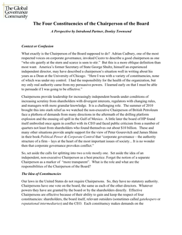 The Four Constituencies of the Chairperson of the Board