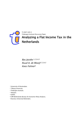 Analyzing a Flat Income Tax in the Netherlands