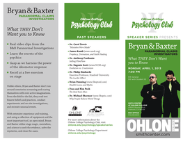 Bryan and Baxter Paranormal Claims Investigators April 2013