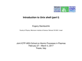 Introduction to Unix Shell (Part I)
