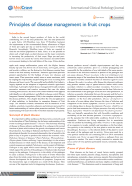 Principles of Disease Management in Fruit Crops