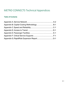 METRO CONNECTS Technical Appendices