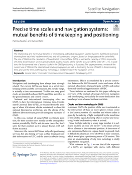 Mutual Benefits of Timekeeping and Positioning