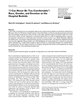 Race, Gender, and Emotion at the Hospital Bedside