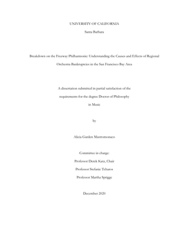 Understanding the Causes and Effects of Regional Orchestra Bankruptcies in the San Francisco Bay Area