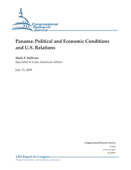 Panama: Political and Economic Conditions and U.S