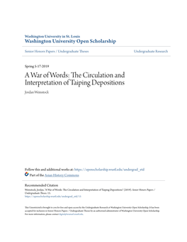 The Circulation and Interpretation of Taiping Depositions