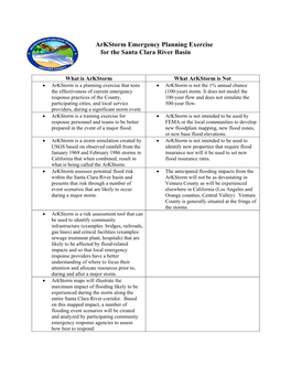 Arkstorm Emergency Planning Exercise for the Santa Clara River Basin