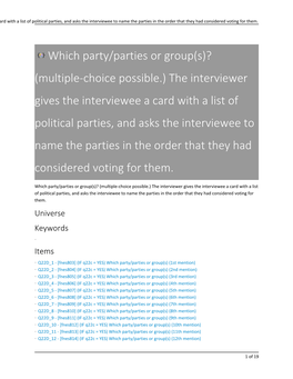 Which Party/Parties Or Group(S)? (Multiple-Choice Possible.) The