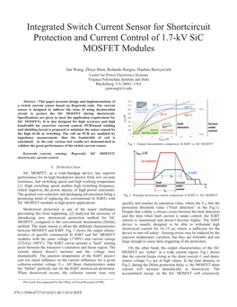 Integrated Switch Current Sensor for Shortcircuit Protection and Current Control of 1.7-Kv Sic MOSFET Modules