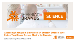 Assessing Changes in Biomarkers of Effect in Smokers Who Switch to a Closed System Electronic Cigarette