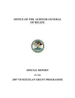 VENEZUELAN GRANT PROGRAMME Blank Foreword