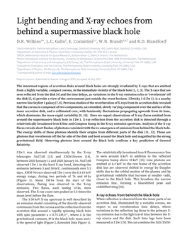Light Bending and X-Ray Echoes from Behind a Supermassive Black Hole D.R