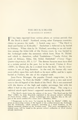 The Devil's Death. the Priests Wail When the News of the Devil's Demise Reaches Them