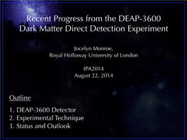 Recent Progress from the DEAP-3600 Dark Matter Direct Detection Experiment