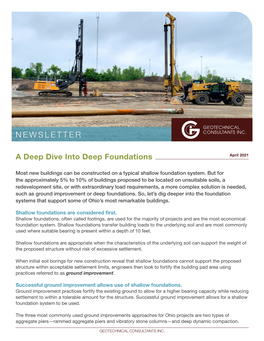 Deep Foundations April 2021