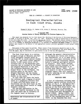 Geological Characteristics in Cook Inlet Area, Alaska