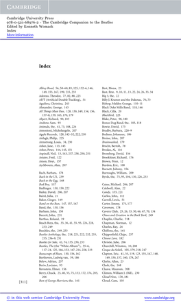 The Cambridge Companion to the Beatles Edited by Kenneth Womack Index More Information