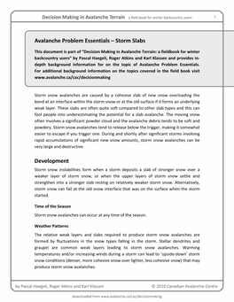 Avalanche Problem Essentials – Storm Slabs Development