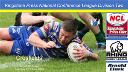 Crosfields V Wigan St Judes Saturday 22Nd June 2019 Crosfields ARLFC - Club Officials