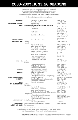 2006-2007 Hunting Seasons