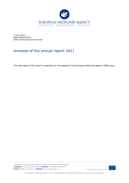 Annexes of the Annual Report 2011