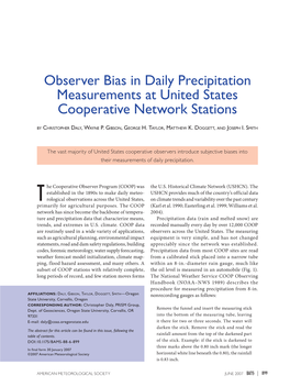 Observer Bias in Daily Precipitation Measurements at United States Cooperative Network Stations